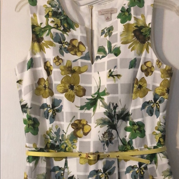 Dress Barn dress floral print green/white - Picture 2 of 6